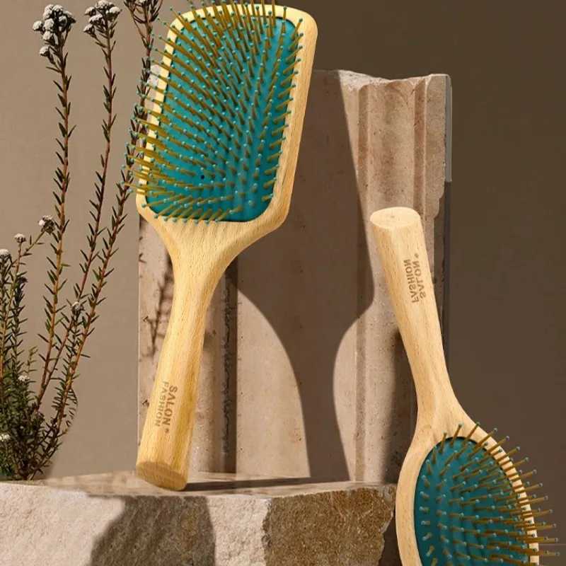High Quality Wood Comb Professional Healthy Paddle Cushion Hair Loss Massage Brush Hairbrush Comb Scalp Hair Care Healthy Comb R250526