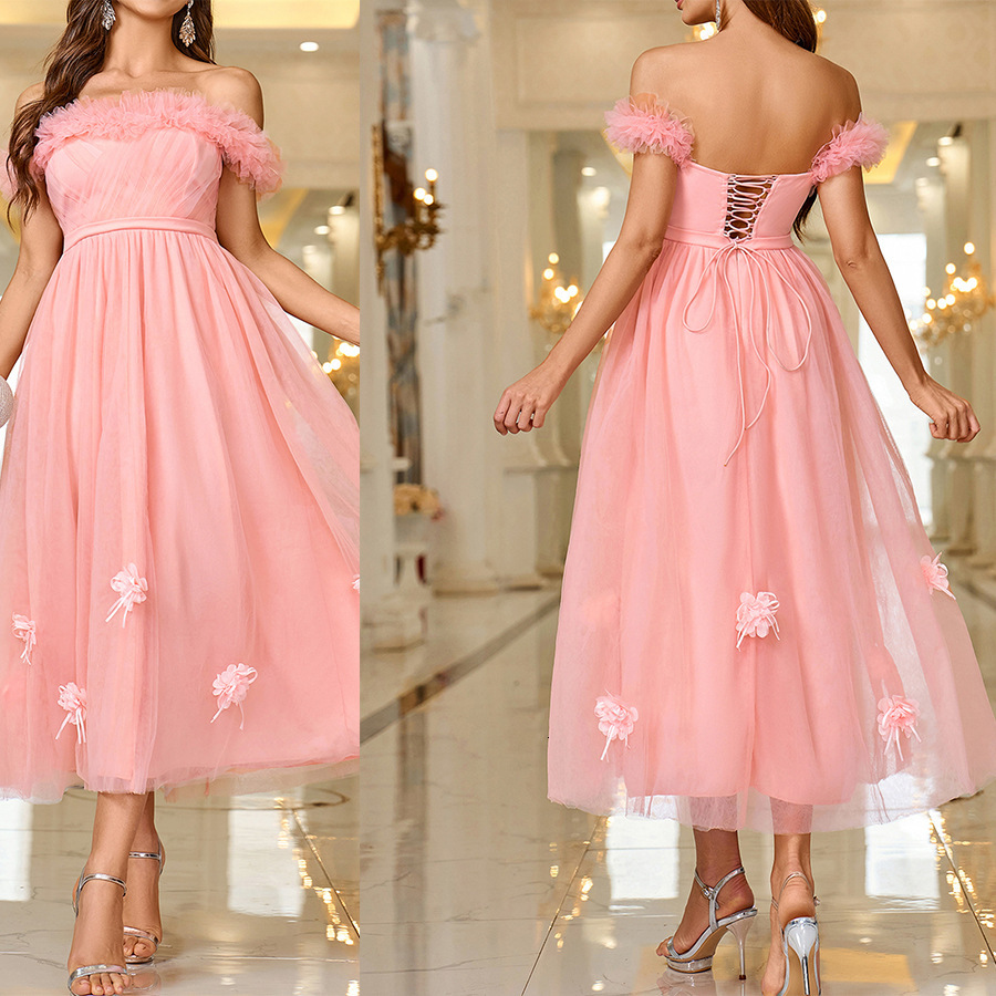 Summer new niche design style elegant dress with one shoulder
