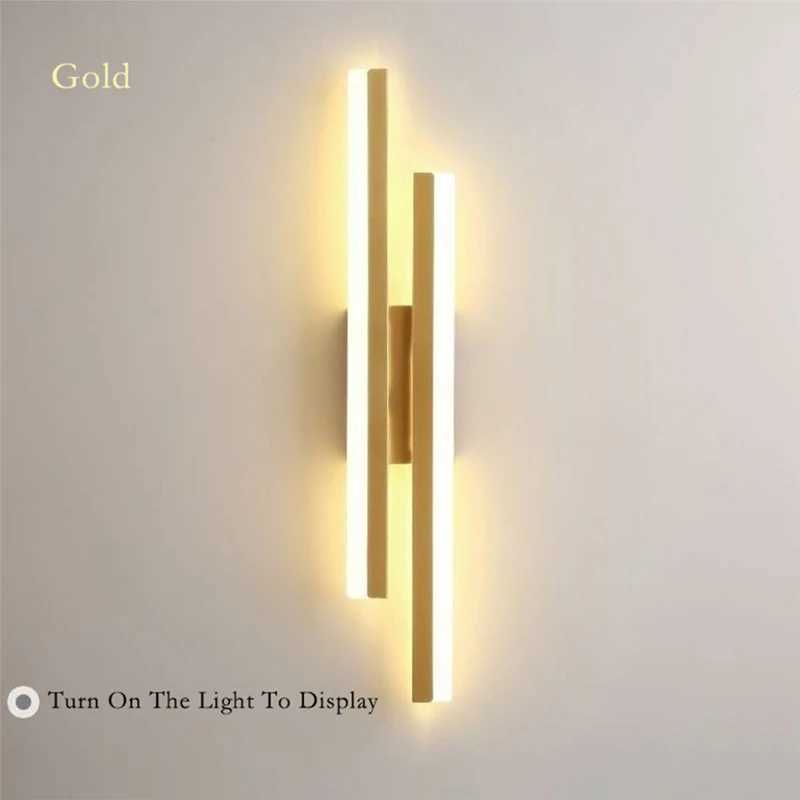 Modern LED Wall Lamp Black/Gold Acrylic Room Decor Light For Living Room Bedroom Interior Decor Lighting Fixture Wall SconceXJ250526