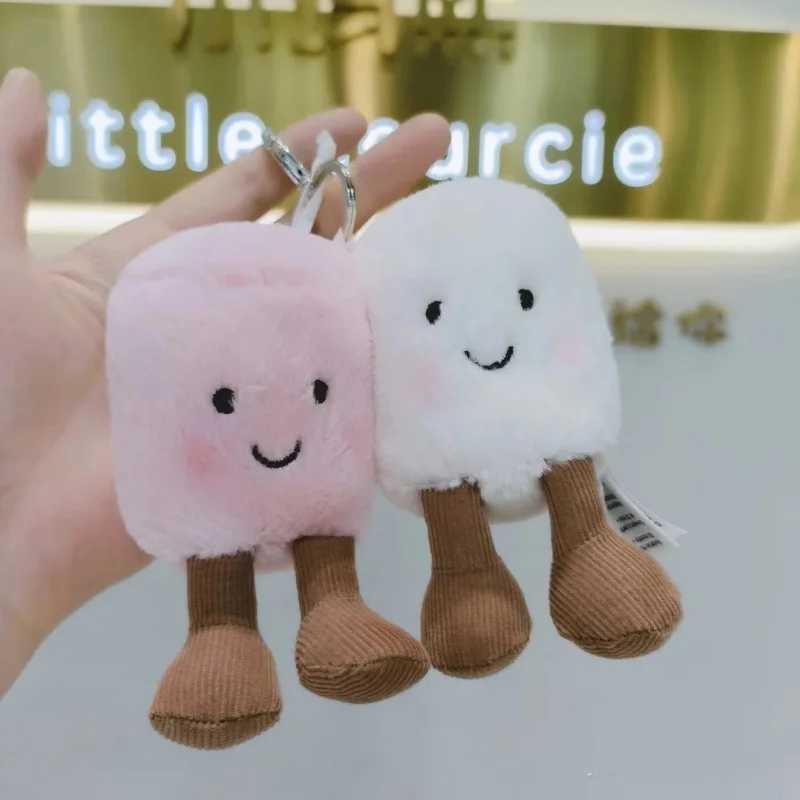 New Jelly Cat Fun Marshmallow Keychain Cotton Candy Two Tone Cute Soft Two Tone Doll Keychain Bag Pendant Girls Gift XJ250524