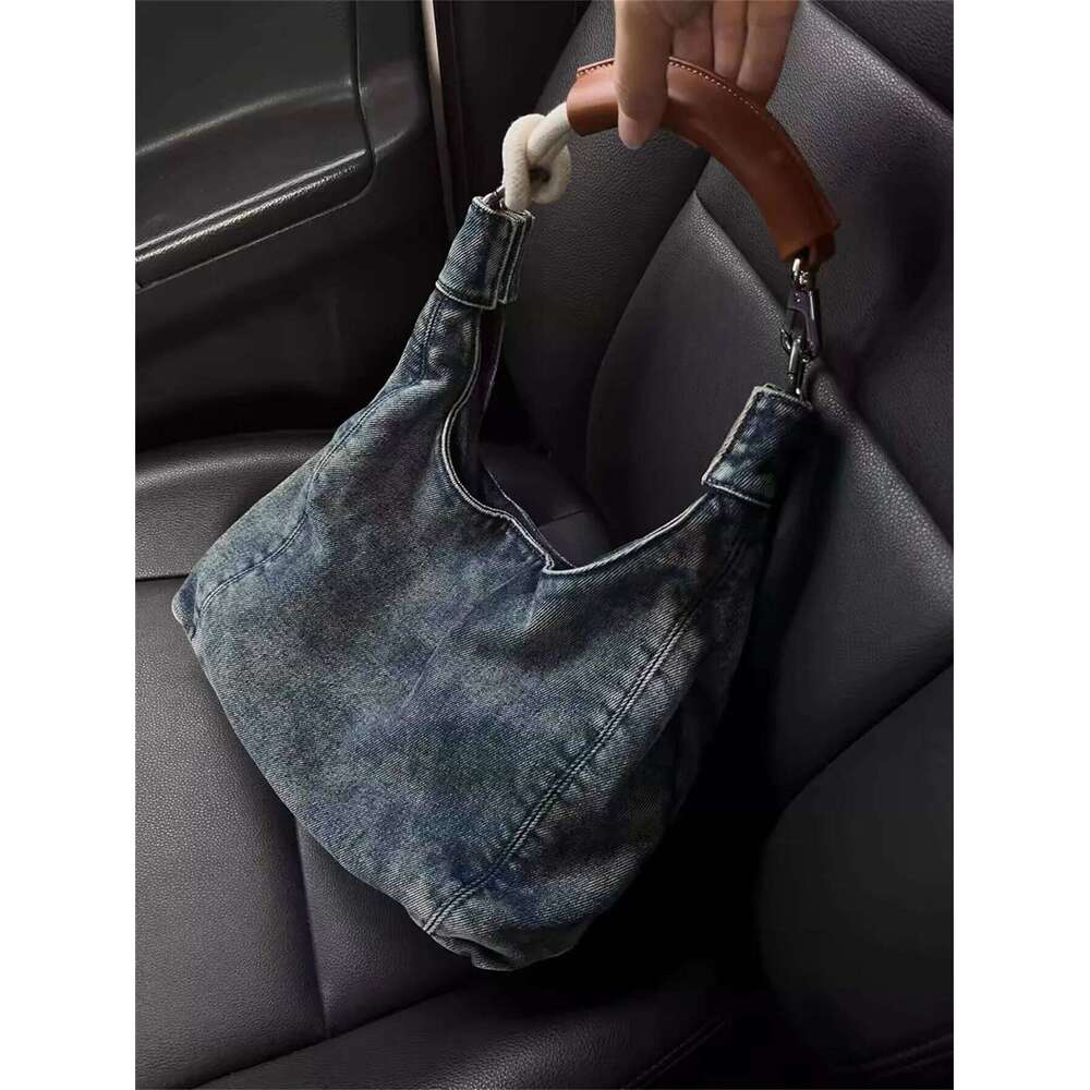 Women's Bags Designer High-Grade Denim Tote Woman Spring/Summer New Niche Leisure Commuter Armpit Spice Girl Shoulder Bag
