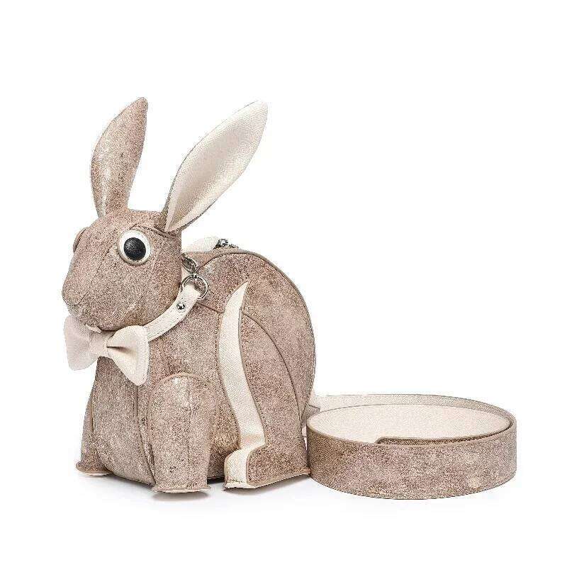 Women's Bags Designer Fashionable And Personalized Design, Bunny Shaped Three-Dimensional Handbag, Cute Splicing, Single Shoulder Diagonal Cross 