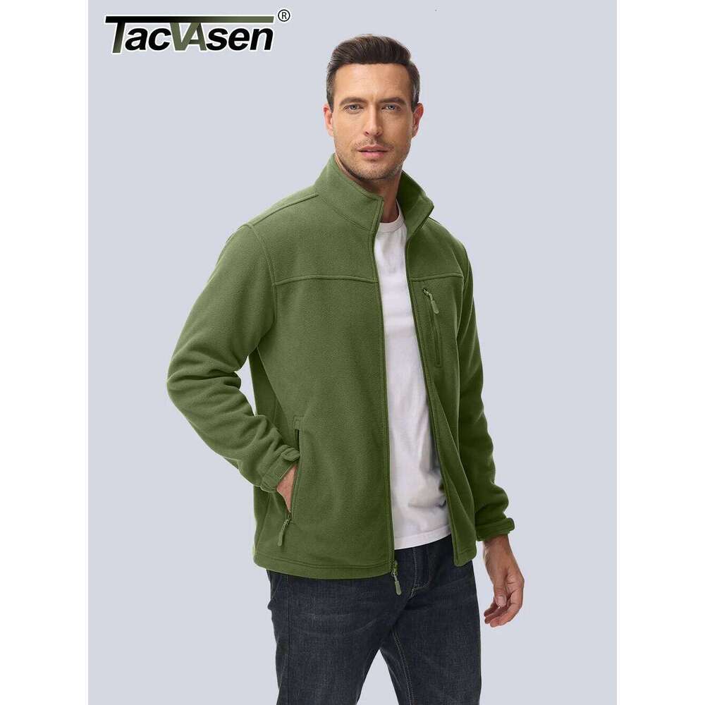 TACVASEN Full Zip Up Fleece Mens Thermal Warm Workout Jacket Outdoor Trekking Hiking Jackets Camping Coat Windbreaker