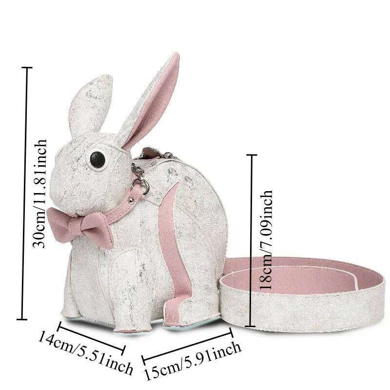 Women's Bags Designer Fashionable And Personalized Design, Bunny Shaped Three-Dimensional Handbag, Cute Splicing, Single Shoulder Diagonal Cross 