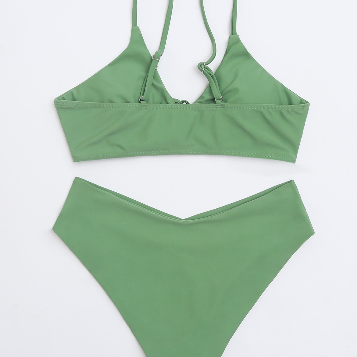 Outdoor Fashion Free Shipping 2025 New Designer New Solid Color Lace Up Sexy Bikini Split Women's Swimsuit