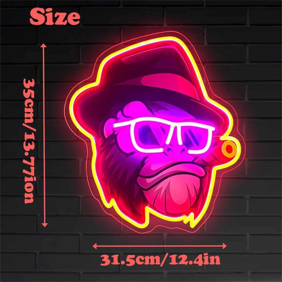 Monkey Neon Signs USB Powered LED Neon Lights For Wall Decor Childrens Bedroom Bar Man Cave Coffee Shop Market Decorations W250526