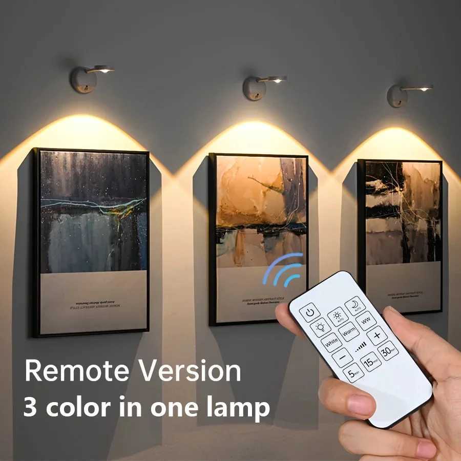 HPH USB Rechargeable Intelligent Human Sensing Wireless Wall Light Dimmable LED Spotlight For Lighting Paintings PicturesXJ250526