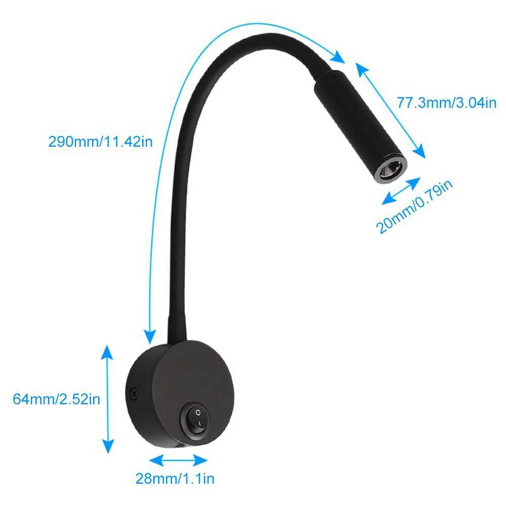 LED Wall Lamp Bedside Working Study Reading Lamp Adjustable Wall Lamp Gooseneck Light Night Light Fixtures Sconces Book LampXJ250526