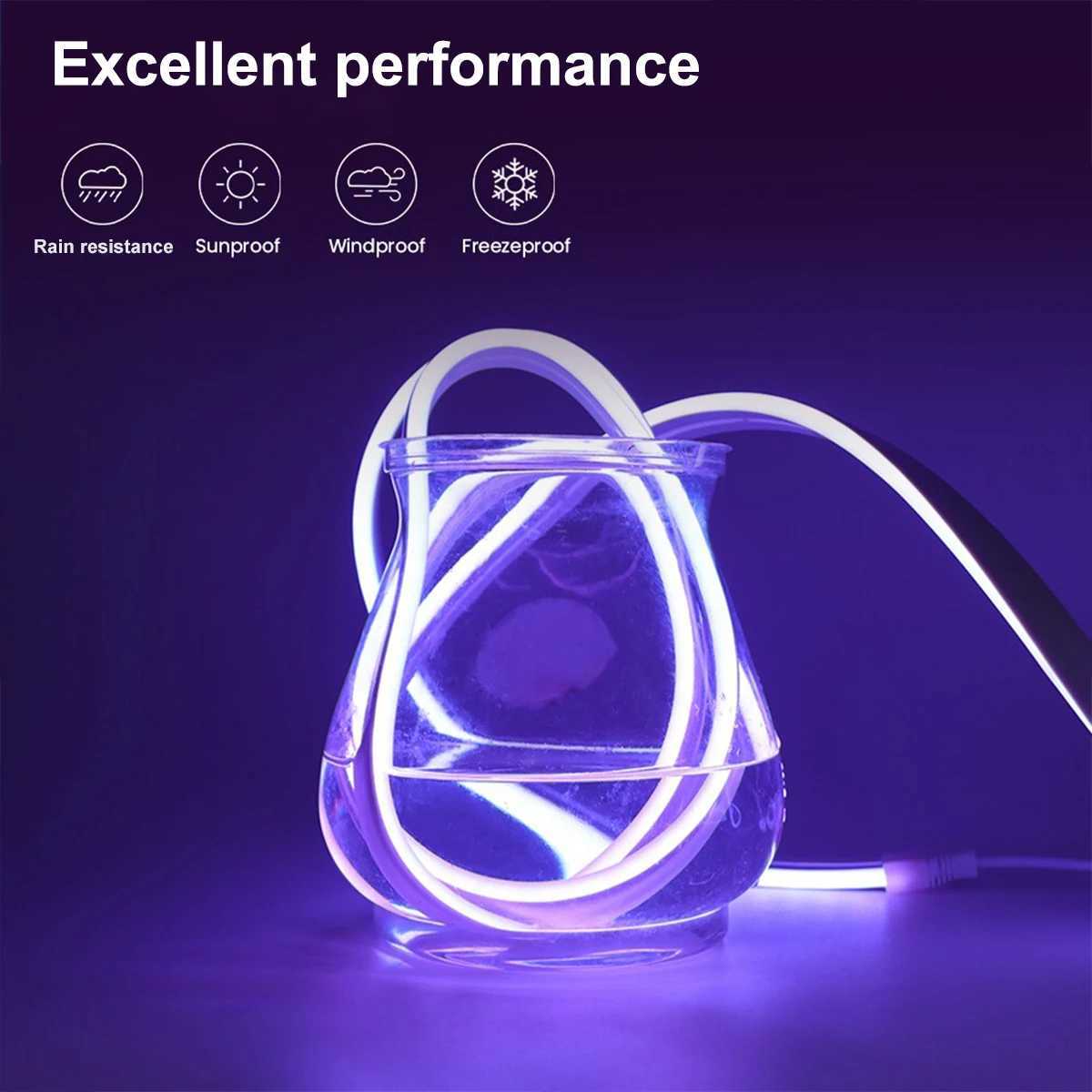 3M/5M RGB Remote Control LED Neon USB Flexible Waterproof Neon Light Strip for Home Party Neon Decorative Lighting W250526