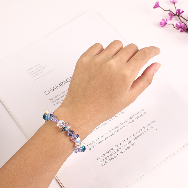 New Korean version girl heart lavender romantic crystal with pendant bracelet as a gift for best friend jewelry