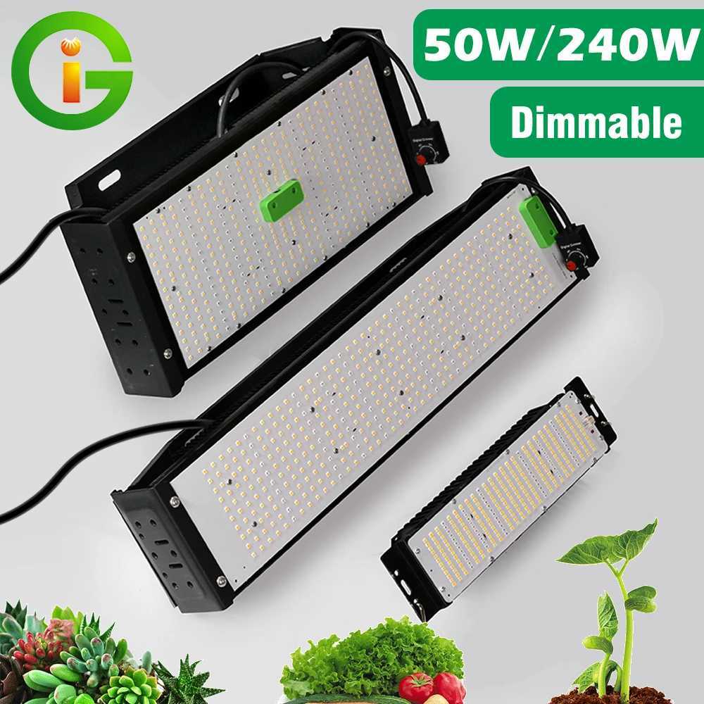 LED Intelligent Plant Lamp 50W 240W Full Spectrum Light with Hook Dimming Switch Vegetable Flowers Growing LightXJ250526