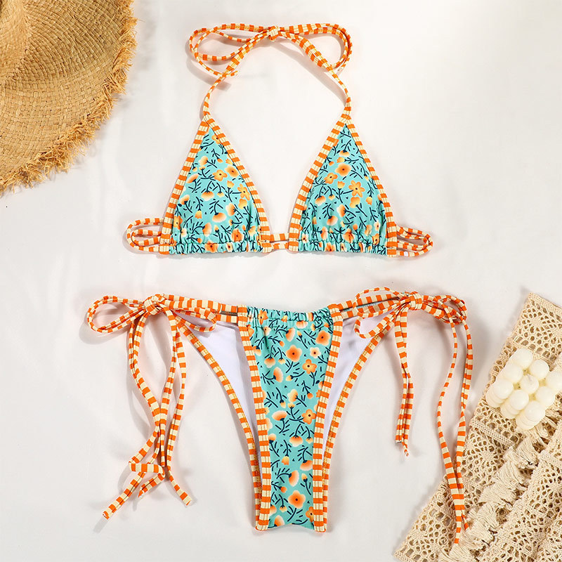 High Quality Elegant One Piece Swimsuit And Skirt Print Deep-V Lace-up Women Bikini Set Swimwear Party Bathing Suit 250109