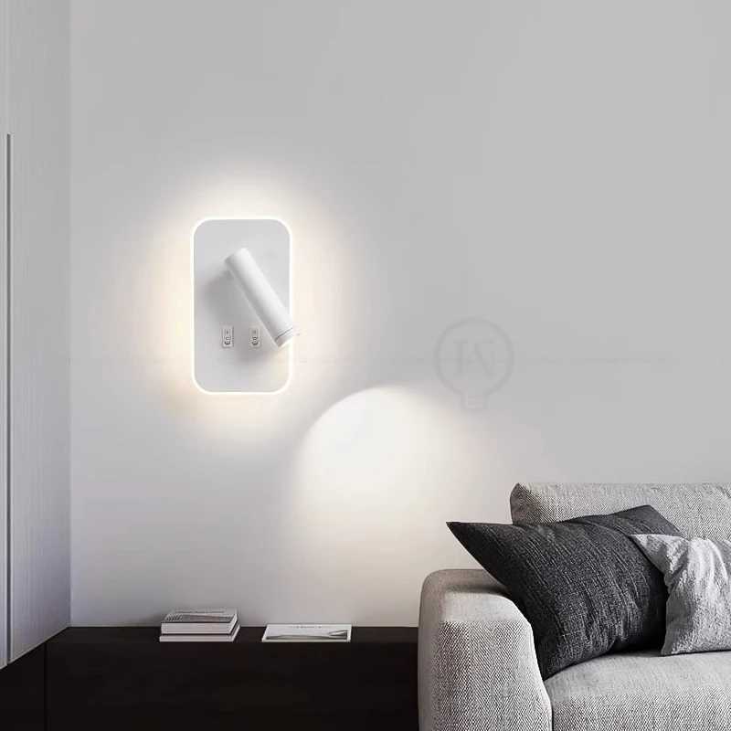 13W wall light backlight 350 degree rotation adjustable wall lamp hotel bedroom bedside study reading sconce lamp With switchXJ250526