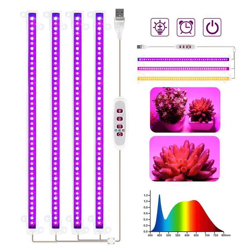 LED Grow Light 5V USB Plug Full Spectrum LED Bar Lamp for Plants High Luminous Efficiency 30cm for Grow Tent Greenhouses FlowersXJ250526