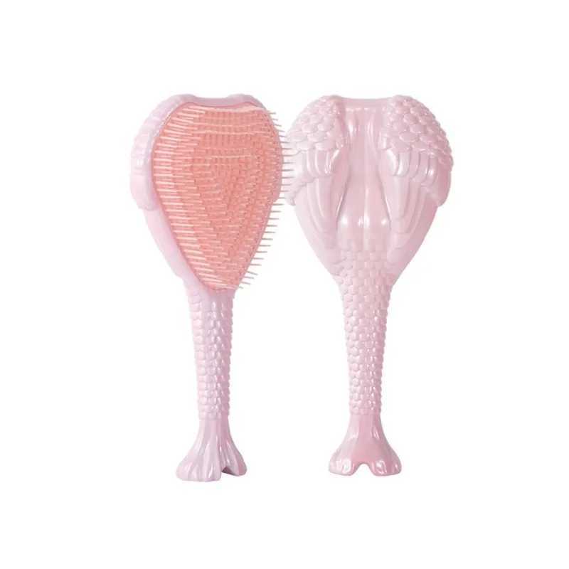 Angel Wing Long handle Hair Comb Magic Detangling Hair Brush Detangler Anti-static Soft teeth Protect scalp Wet dry adapt R250526
