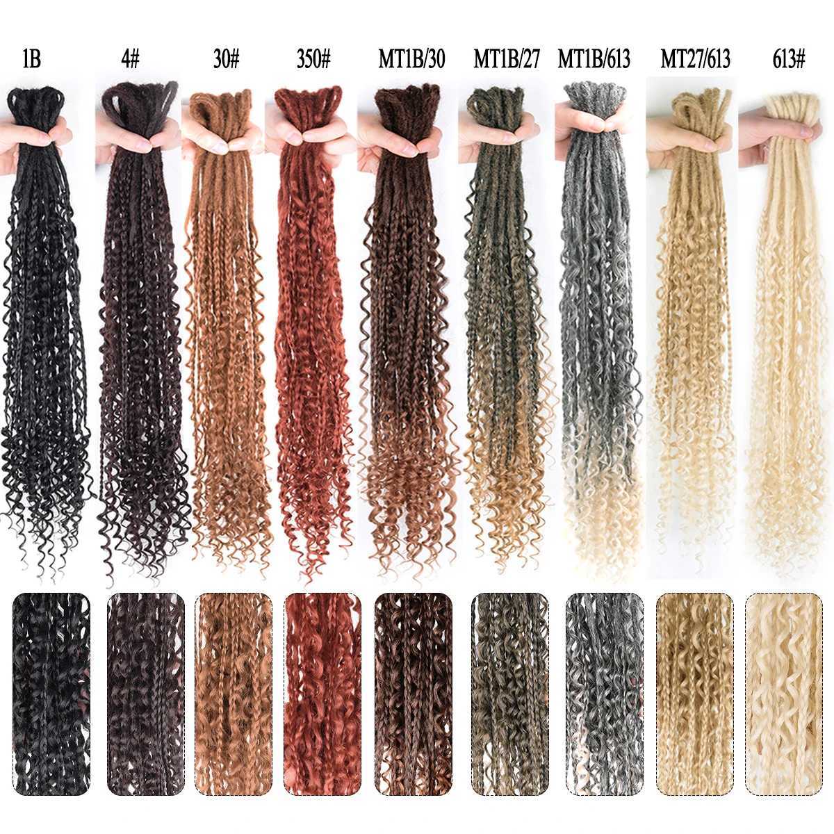 Synthetic Dreadlock Extensions Handmade Crochet Braids Hair 24Inch Synthetic For Black Women 10Strands Rae Hair Hip-Hop Braid S25526