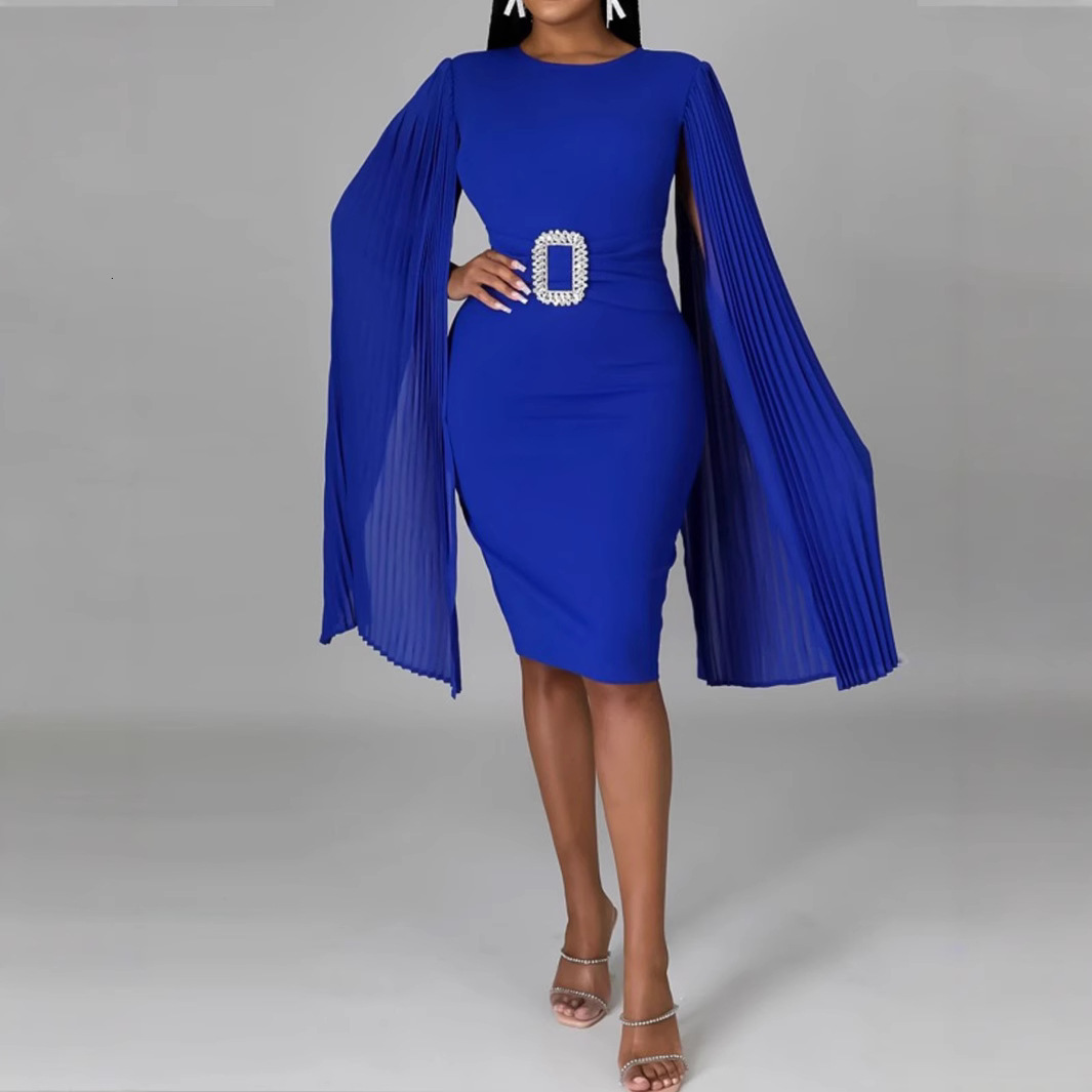 2025 Womens New Solid Color Bag Hip Sexy Cloak Dress Fashion Dress