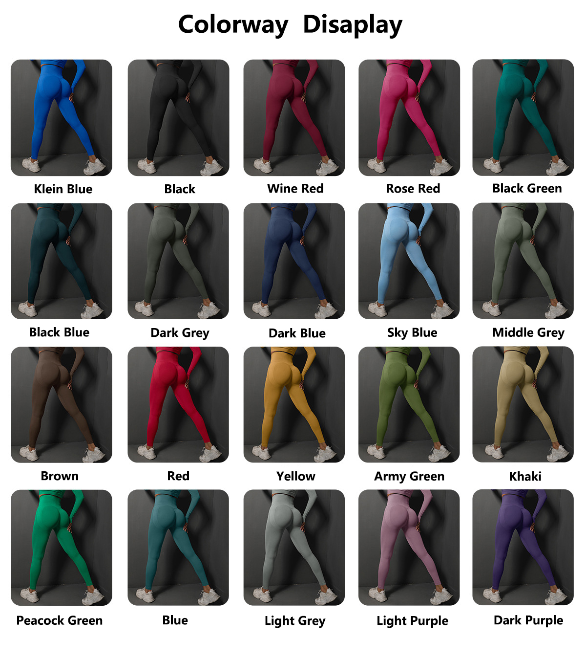 JJ-6600 High Stretchy Breathable Seamless Scrunch Butt Sports Yoga Pants Booty Boost Gym Workout Legging for Women