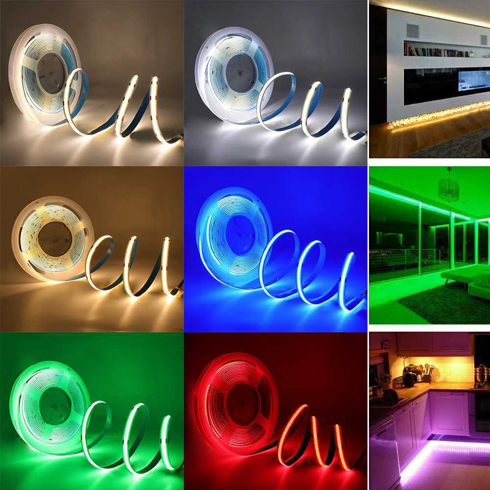 DC5V USB Dimmable COB LED Strip With RF Remote Control Dimmer 2M 3M 5M White Warm White Red Ice Blue Green For Decor Lighting W250701