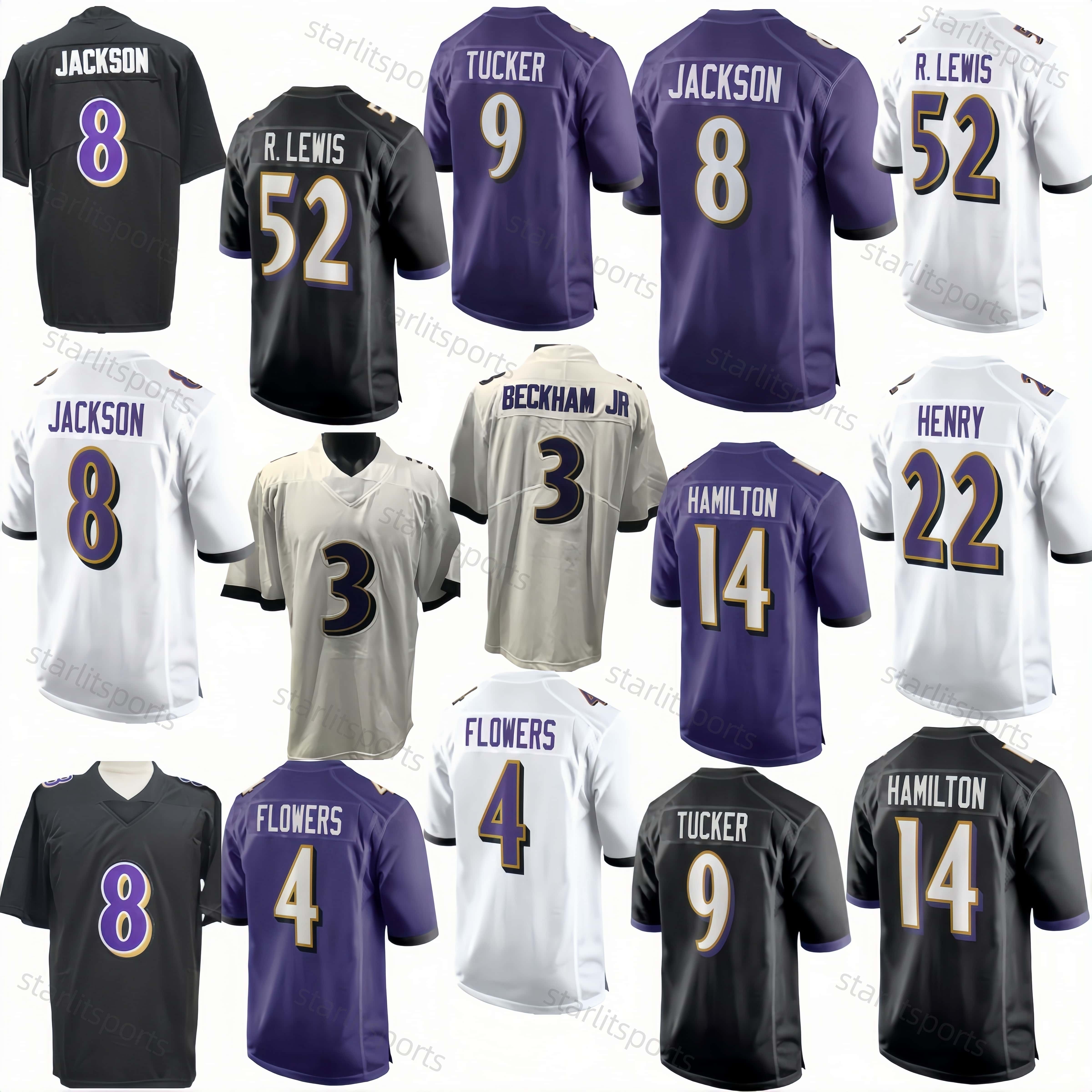 Lamar Jackson Justin Tucker Derrick Henry Ray Lewis Kyle Hamilton Zay Flowers Reed Andrews Smith men women youth Customized Any Name Number football jerseys Wear