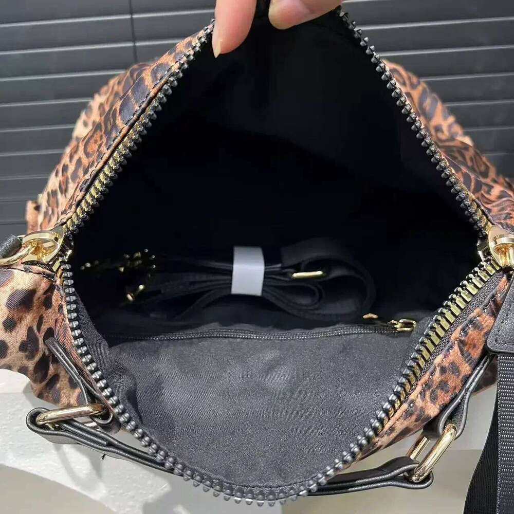 Women's Bags Designer Ladies' Fashionable Nylon Leopard Print Shoulder Bag For Daily Use, Lightweight Diagonal Cross Handbag