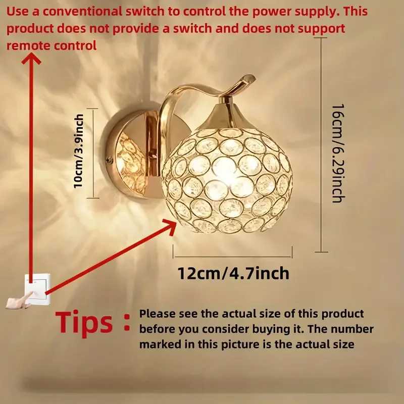 Modern Luxury Crystal Wall Lamp E27 Fashion Art Living Room Lighting Fixtures for Bedroom Study Hotel Aisle Gold Corridor LightXJ250526