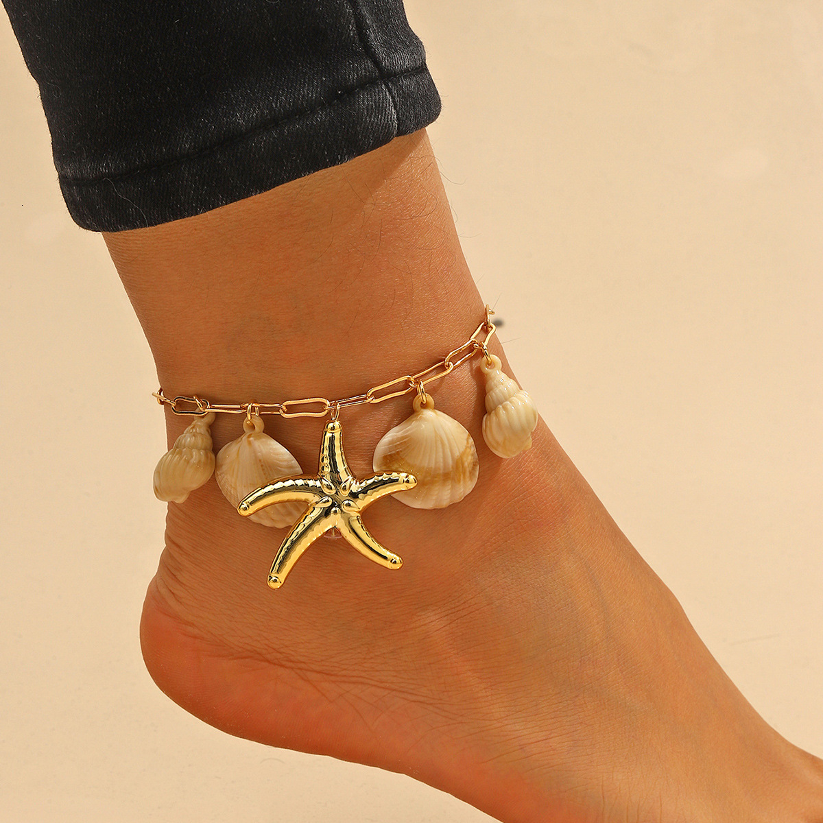 Starfish bracelet earrings anklet set feminine starfish pendant internet famous necklace
