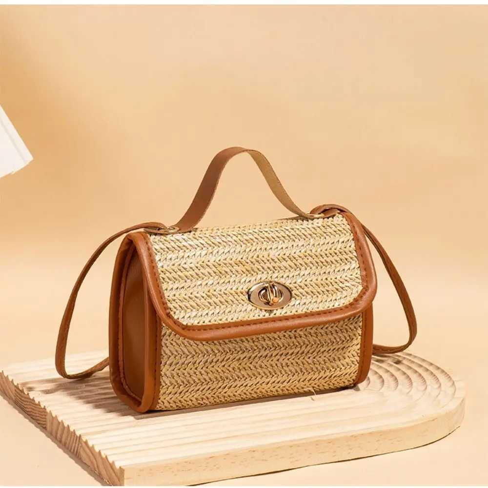 New Womens Woven Bag Messenger Straw Bag Causal Travel Ladies Tote Bag Handbag Square Fashion Satchels Bag XJ2520526