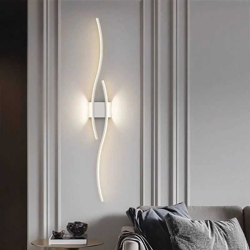 Minimalist Bedroom LED Wall Lamps Decor for Sofa Background Interior Wall Lights Wall Sconce for Corridor Aisle Black White GoldXJ250526