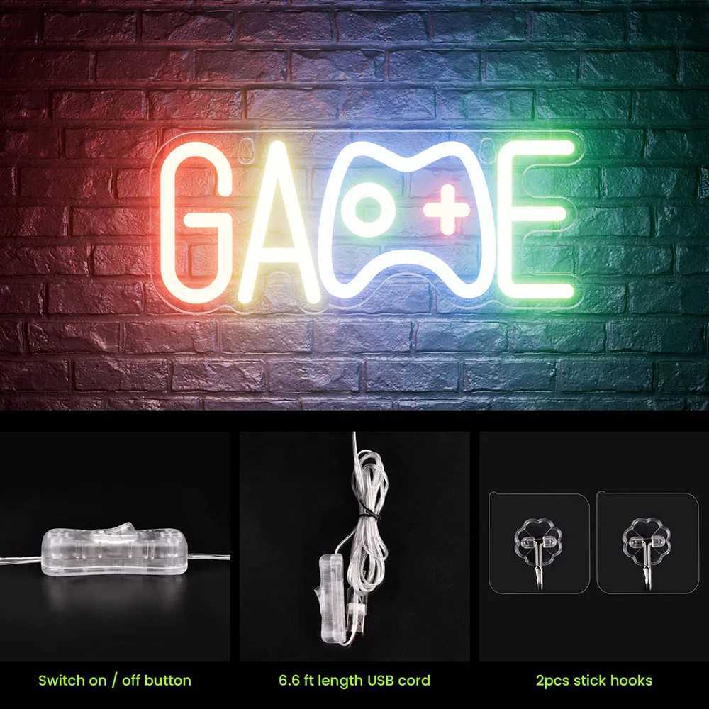 GAME Neon Sign Dimmable LED Neon Signs Wall Decor USB Powered Game Neon Lights LED Light Kids Gamer Gift For Birthday Christmas W250526