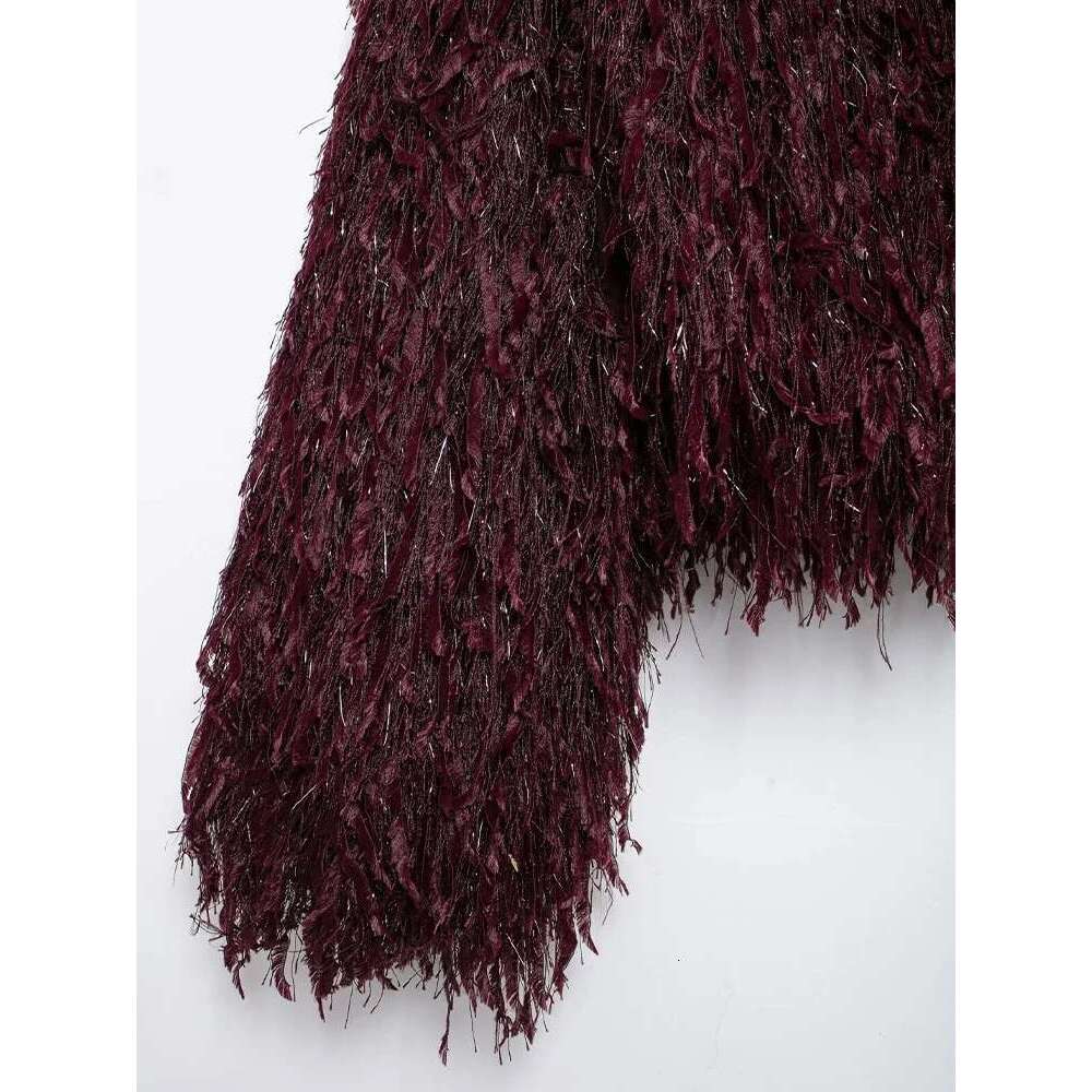 2024 new women's clothing European and American style fashionable simple versatile long-sleeved multi-color fur coat