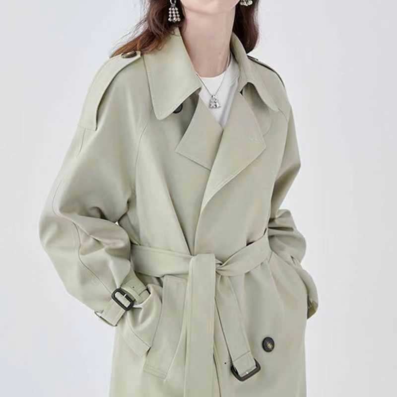 2025 New Style Windbreaker Women's Mid-Length Comfortable Coat Petite British Style Coat Spring-Autumn Model