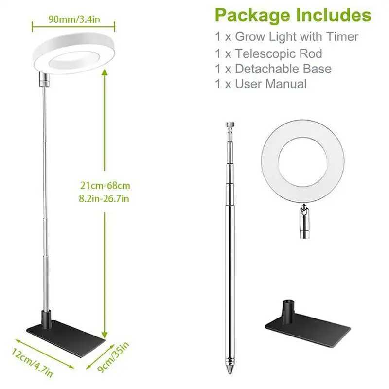 Full Spectrum Grow Light Long-lasting Greenhouse Fill Lamp LED Full Spectrum Grow Lights For Indoor Plants With 360 RotationXJ250526