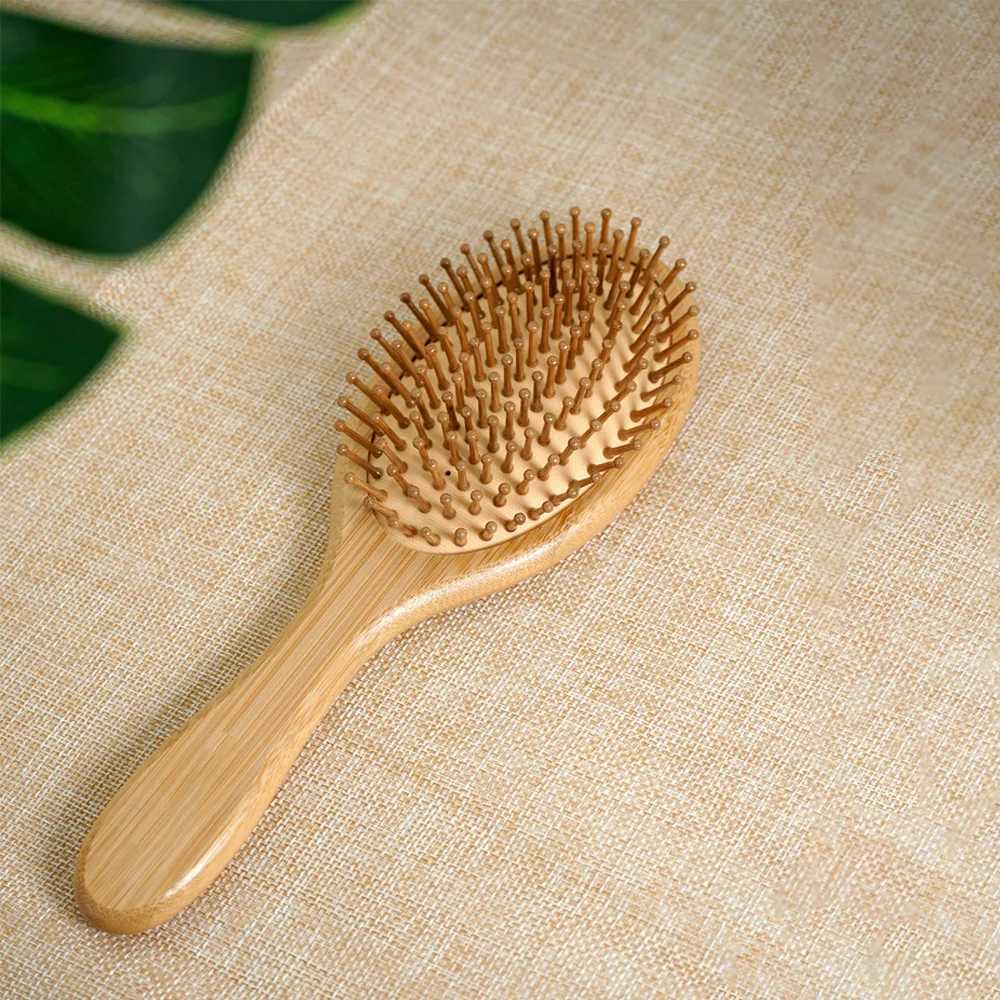 1pc Premium Bamboo Hair Brush Set with Elegant Gift Box Wide-Tooth Detangler Scalp Massager for Men/Women R250526
