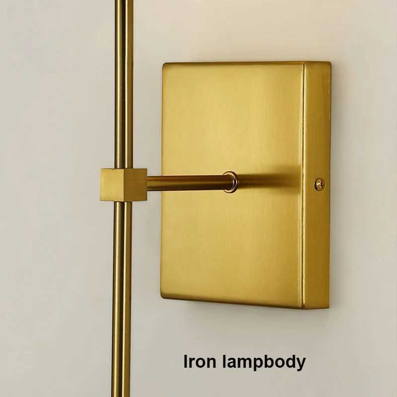 Vintage Black Brass American Style Wall Sconce Hotel room Bedroom Bedside Iron Wall Lamp White Cone Fabric Shade Indoor LightingXJ250526