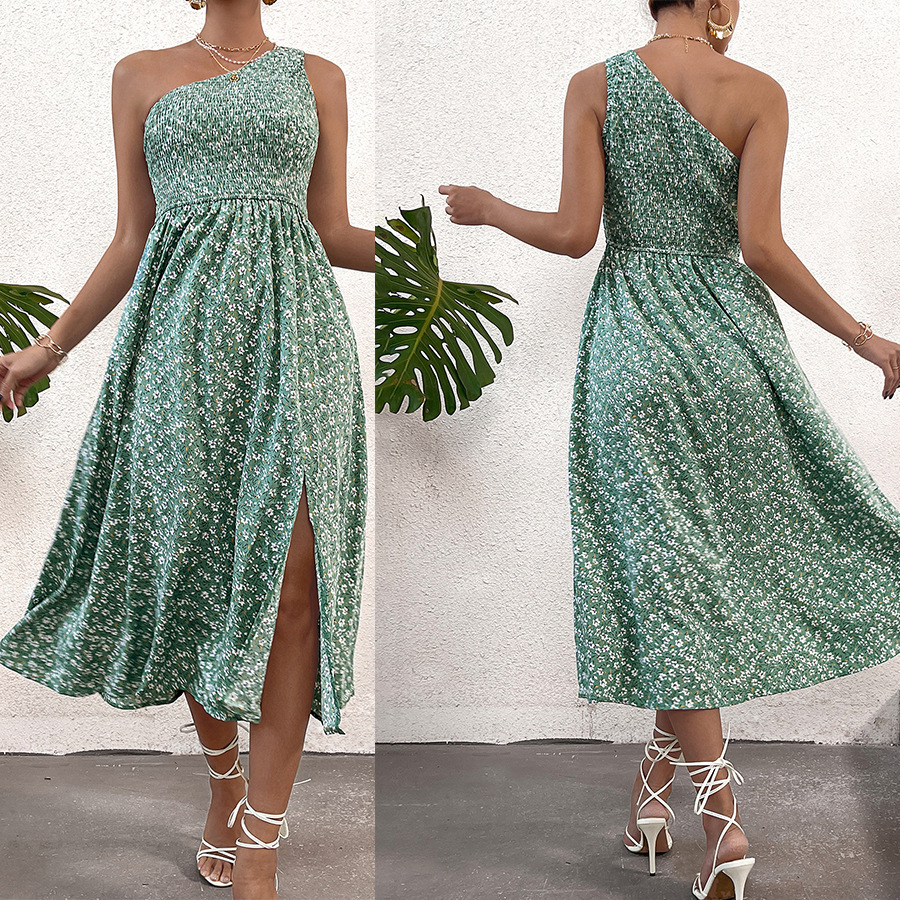 Womens dress with a niche design style one shoulder elegant temperament long skirt