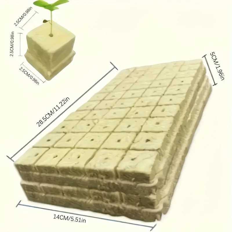 Hydroponic Growing Blocks Set of 100 for Nurture - Aeration Felt Plant Growth Blocks - Gardening Upgrade Essentials XJ250526