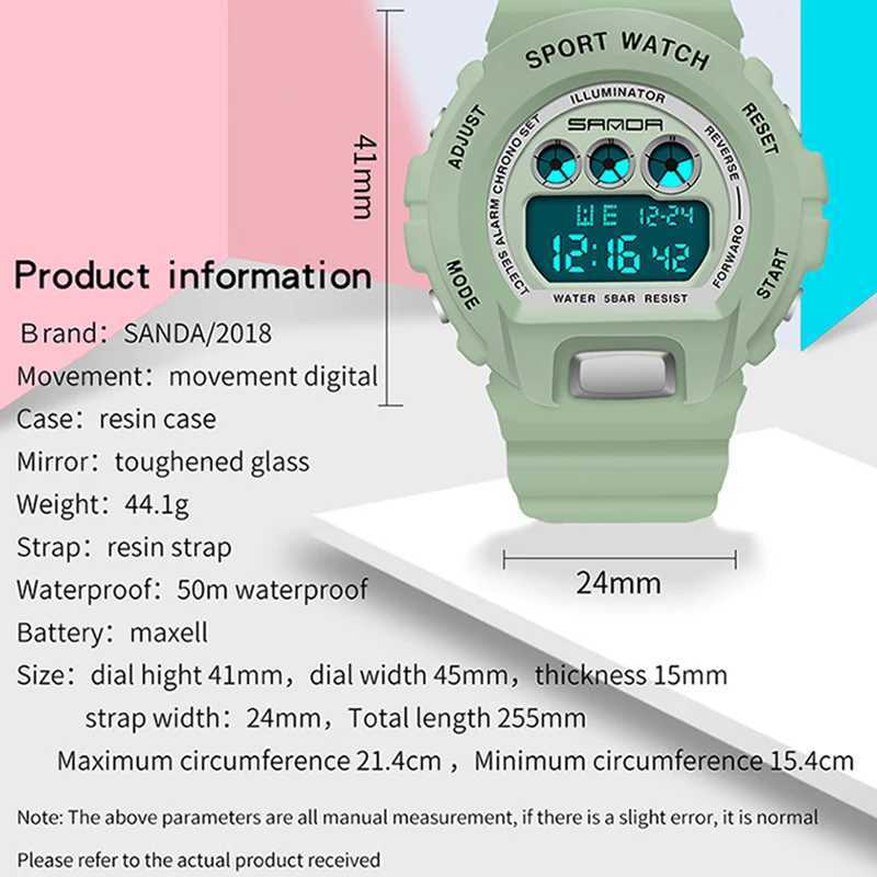 SANDA G Style Sport Electronic Watch Men Military Watches Alarm Clock Ms Unisex Boy Girl Shockproof Waterproof LED Digital Watch M250526