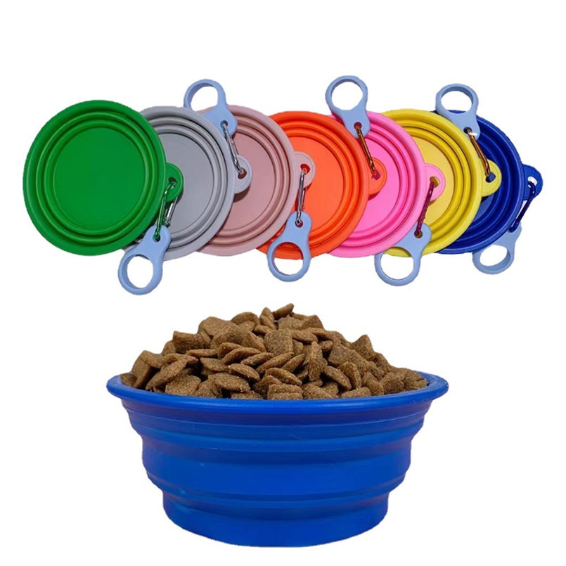 Pet Folding Small Silicone Anti-Spill Feeding Outdoor Supplies Dog Food Bowl