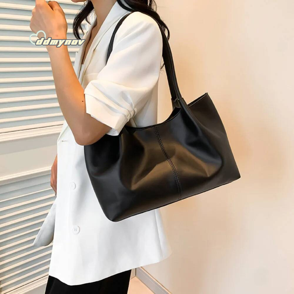 2024 Large Capacity Shoulder Trendy Casual Underarm Bag PU Leather Retro Handbag Sexy ddmynov
