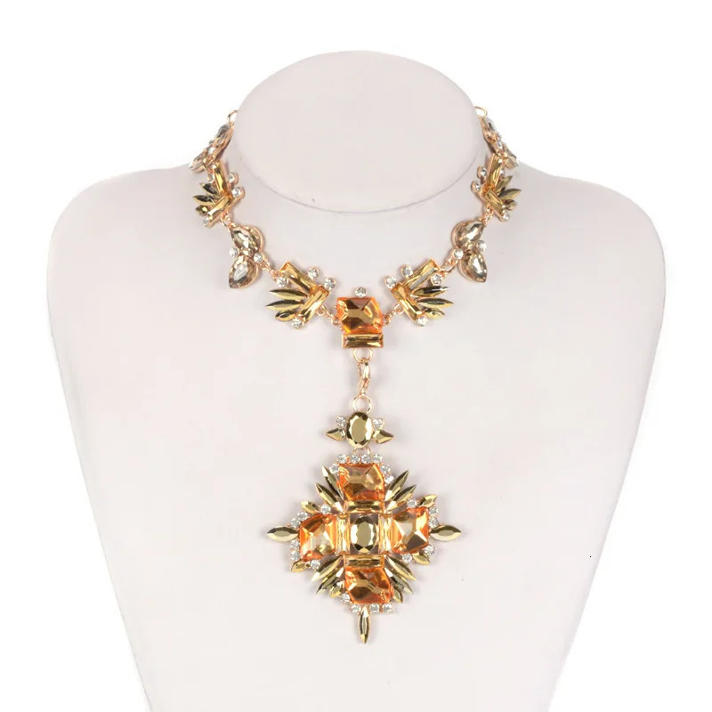 Summer Geometric Fashion Crystal Choker Necklace Women Wedding Boho Statement Necklace Custom Chocker Jewelry Wholesale 250519