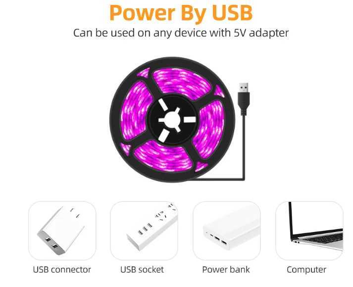 LED Grow Light Full Spectrum USB Grow Light Strip 0.5m 1m 2m 2835 Chip LED Phyto Lamp for Plants Flowers Greenhouse HydroponicXJ250526