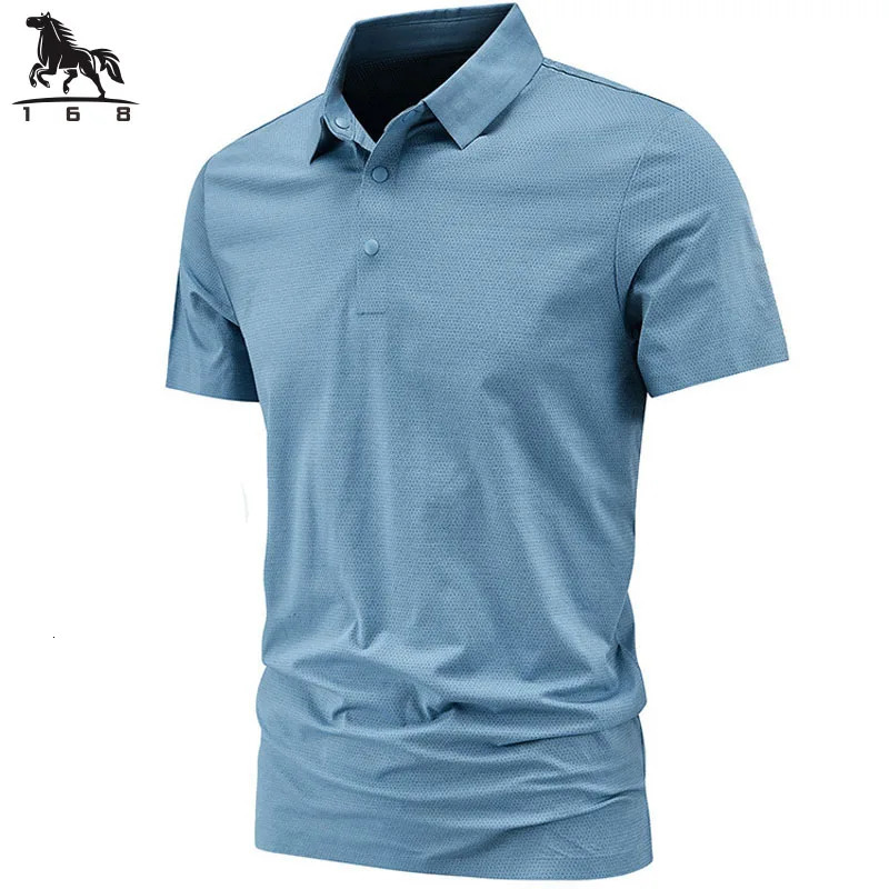Mens high quality summer lapel mens short sleeve polo shirt fringe solid color business casual M5XL 2562 250526