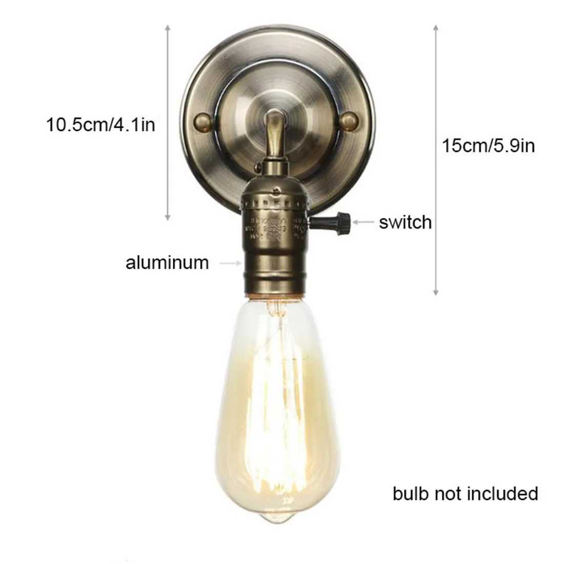 Pull Chain Switch Scones LED Wall Lights Chrome Loft Style Retro Vintage Iron Bedroom Wall Lamp Bedside Lamp Stair Wall LampXJ250526