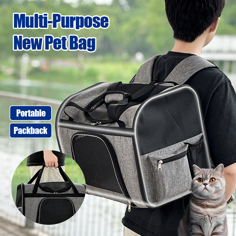Portable Hard Shell Pet Transporter Backback Ideal For Cars/Airplanes w/ Easy Folding Feature Foldable Breathable COLLAPSIBLE PET BAG FOR EASY STORAGE