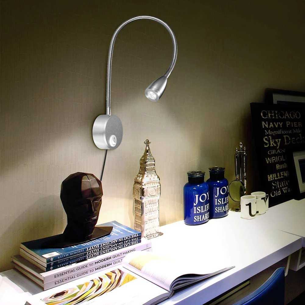Flexible Gooseneck Tube Led Wall Light 360 Degree Rotation Sconce Lamp Indoor Lighting for Bedroom Reading BathroomXJ250526