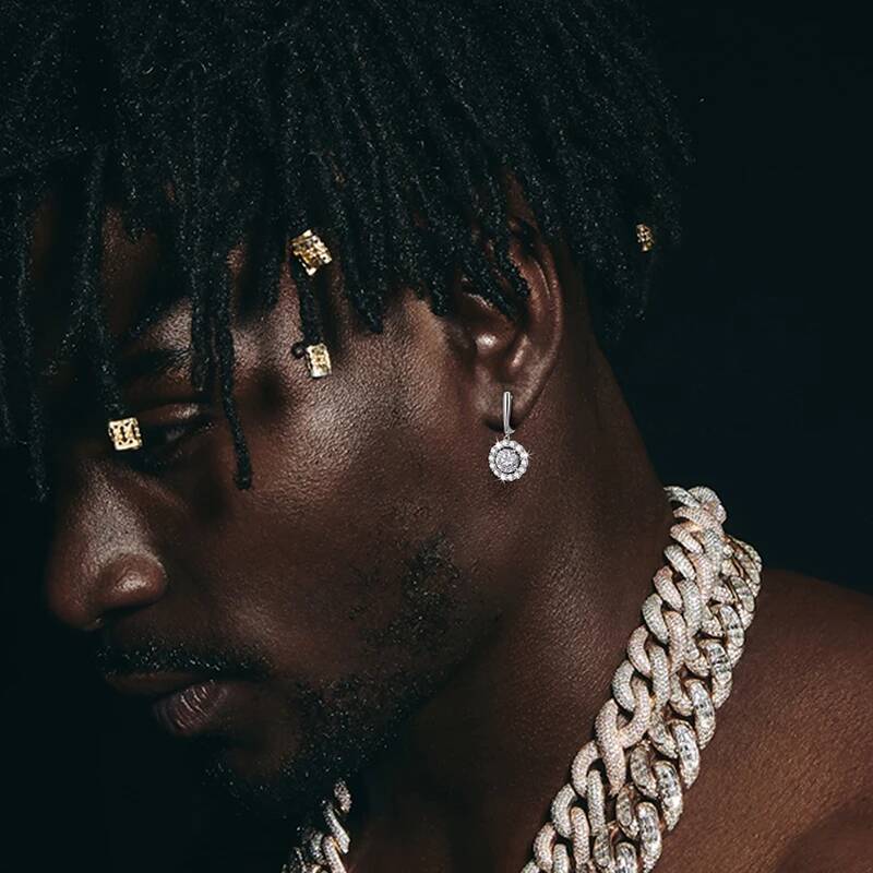 D Color Moissanite Hie Hoop Earring for Women 100% Sterling Sliver Earrings Dainty Wedding Engagement Fine Jewelry Gifts