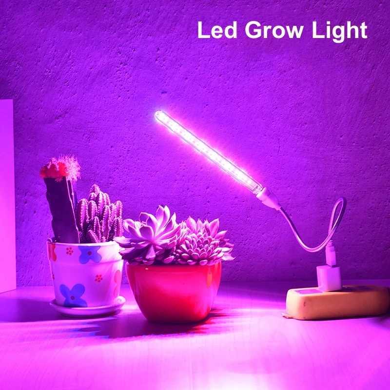 5V LED Grow Light Full Spectrum Plant Lamp with Flexible Hose Indoor Greenhouse Phyto USB Lamp Flower Seedling Hydroponic LightXJ250526
