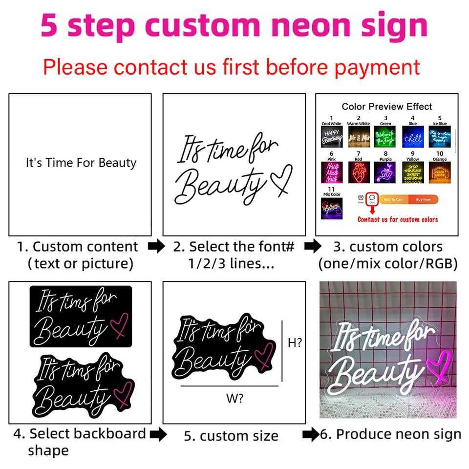 Custom Neon Sign LED Light Personalized Custom Wall Decor Neon Sign For Store Wedding Happy Birthday Party Bar Neon Sign W250526