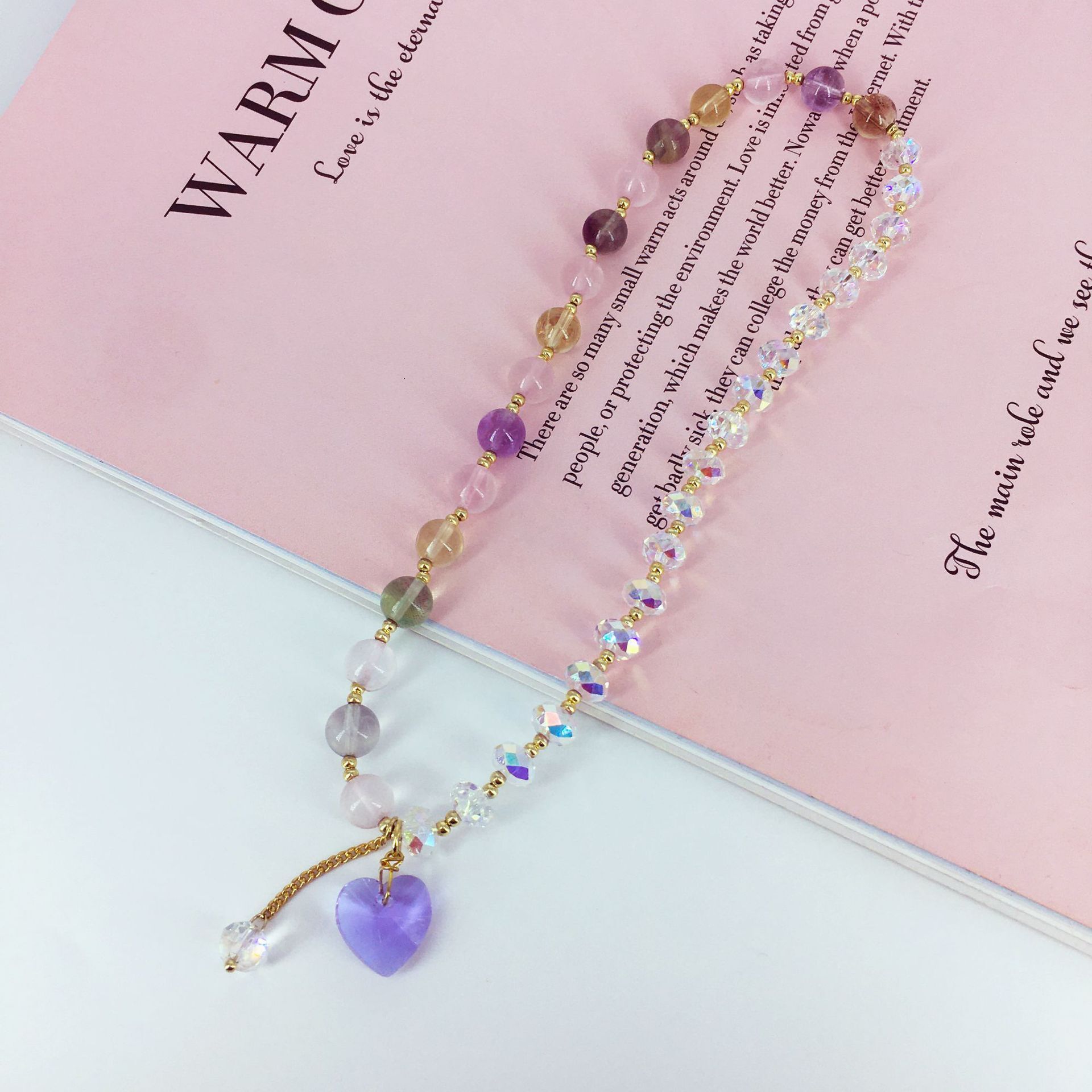 crystal double circle women's countryside style pendant, bracelet, live streaming accessory